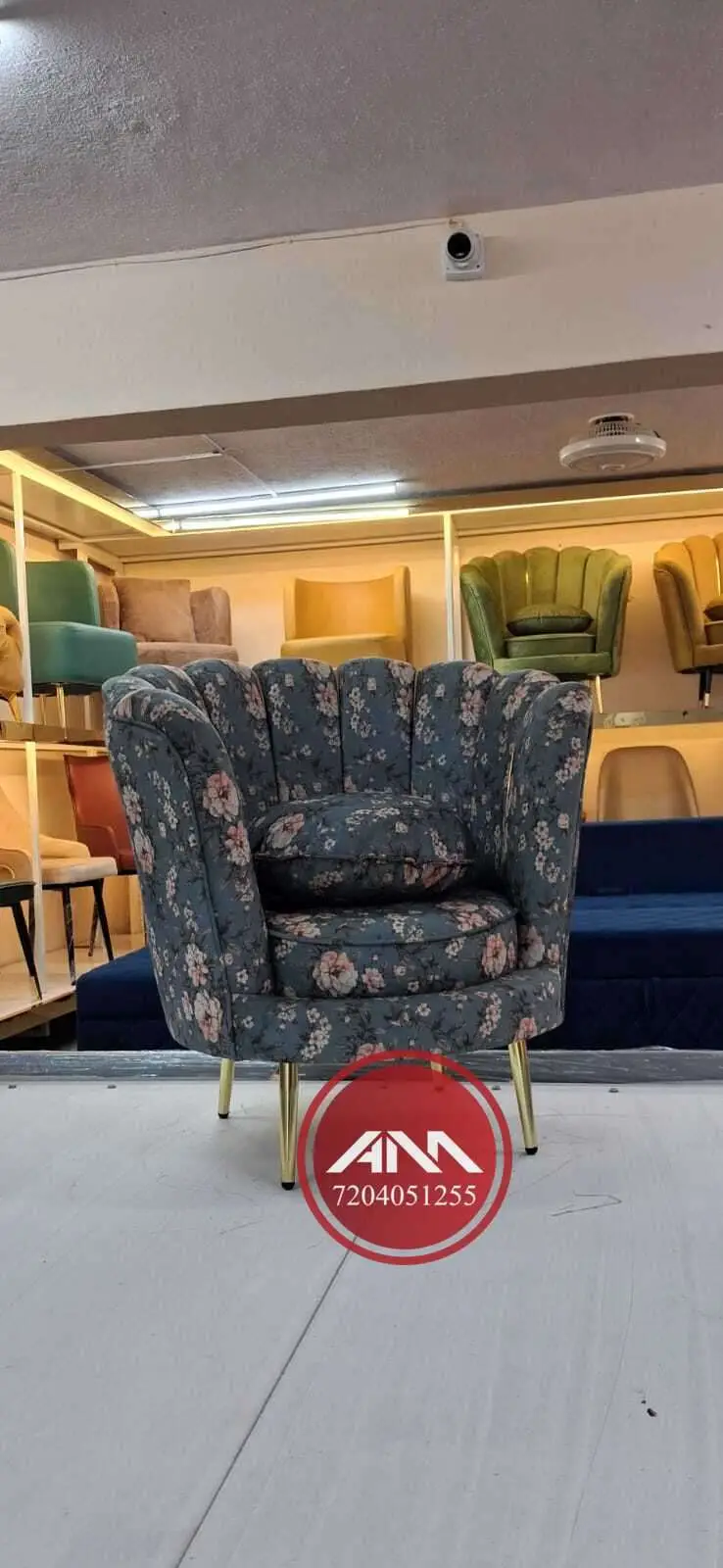 Floral Accent Chair by A M Steel Furniture