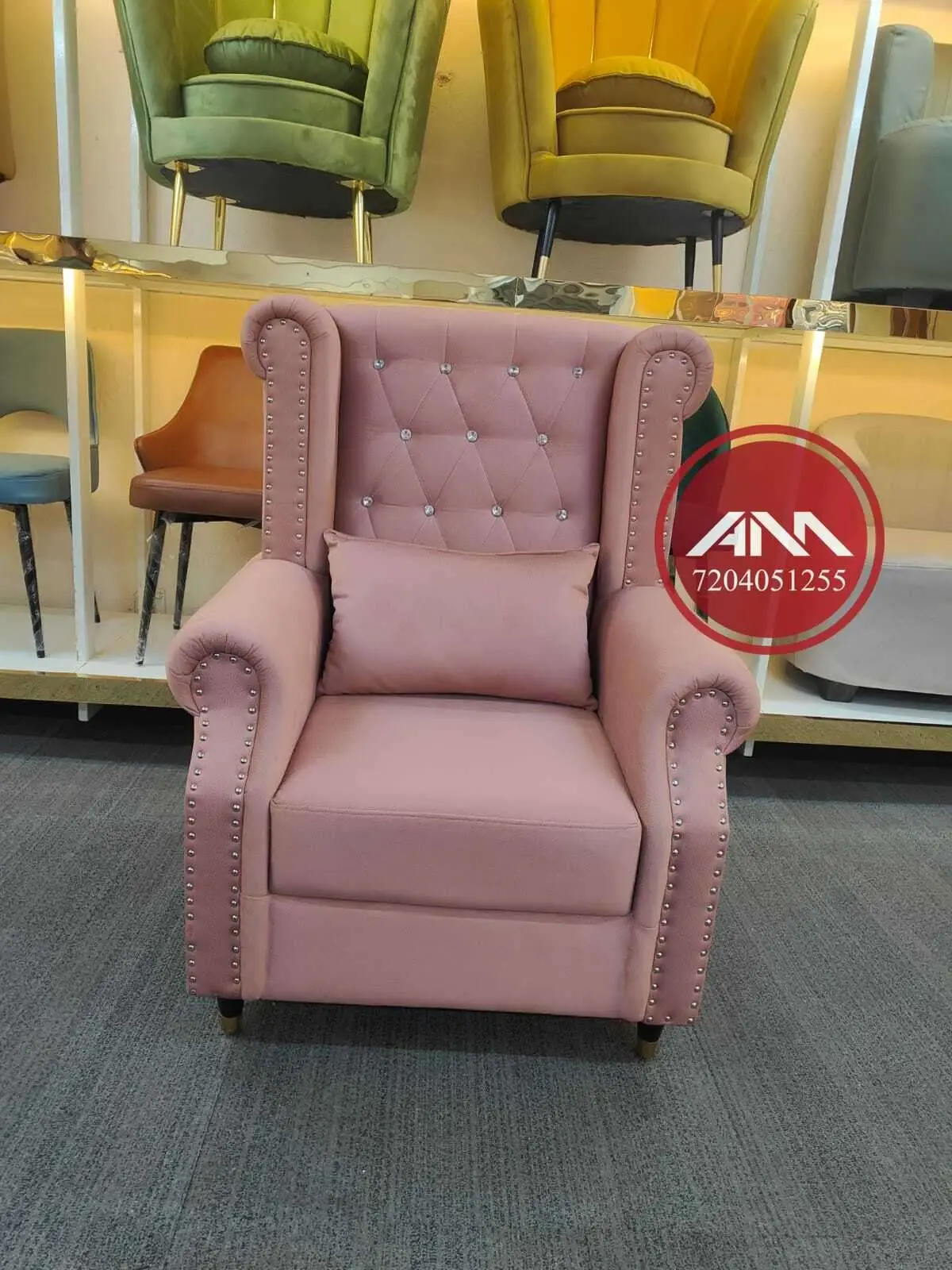 Upholstered Armchair by A M Steel Furniture