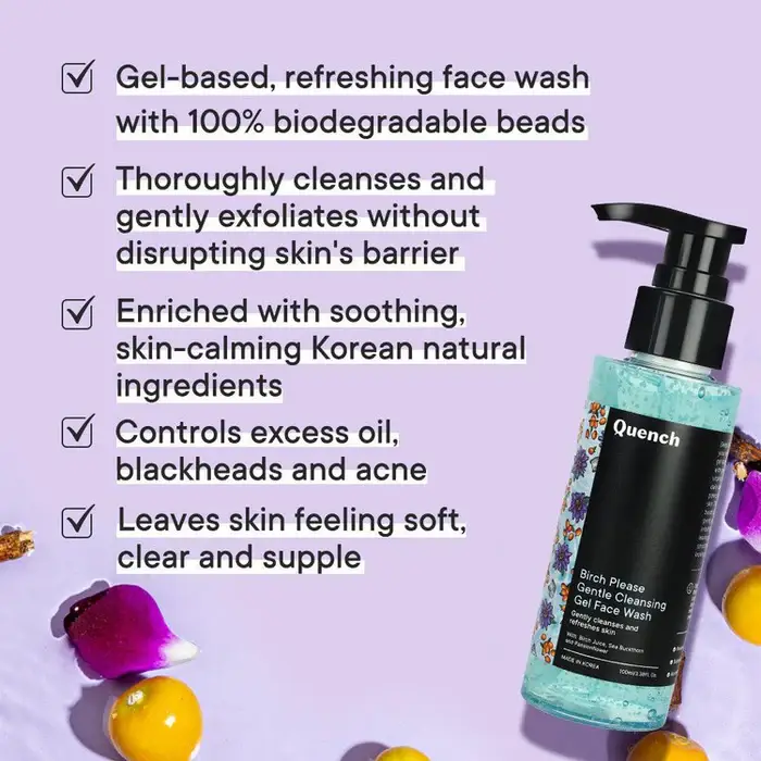 Quench Gentle Cleansing Gel Face Wash with Birch Juice Enzymes  view 2