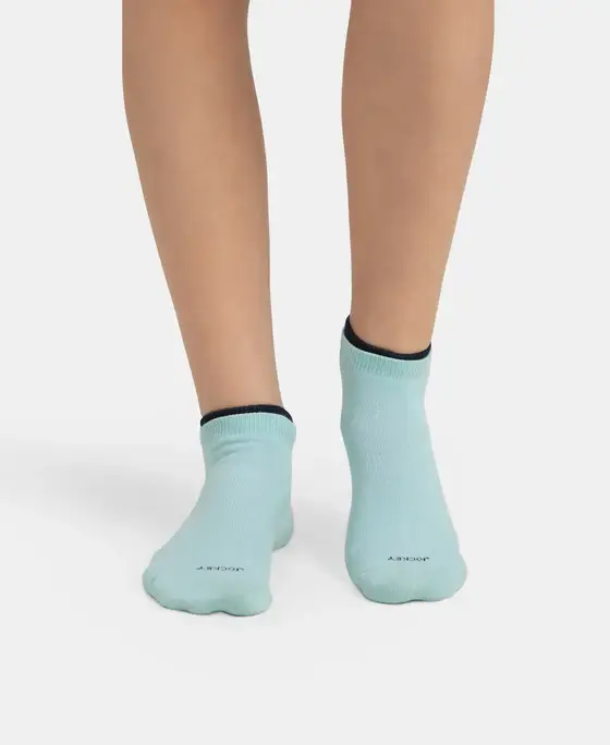 Jockey Compact Cotton Stretch Solid Low Show Socks - 7491 (Pack of 2) view 2