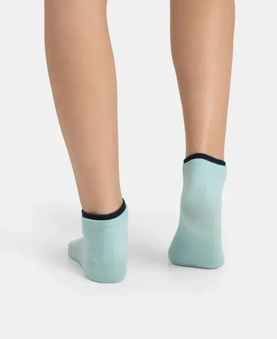 Jockey Compact Cotton Stretch Solid Low Show Socks - 7491 (Pack of 2) view 3