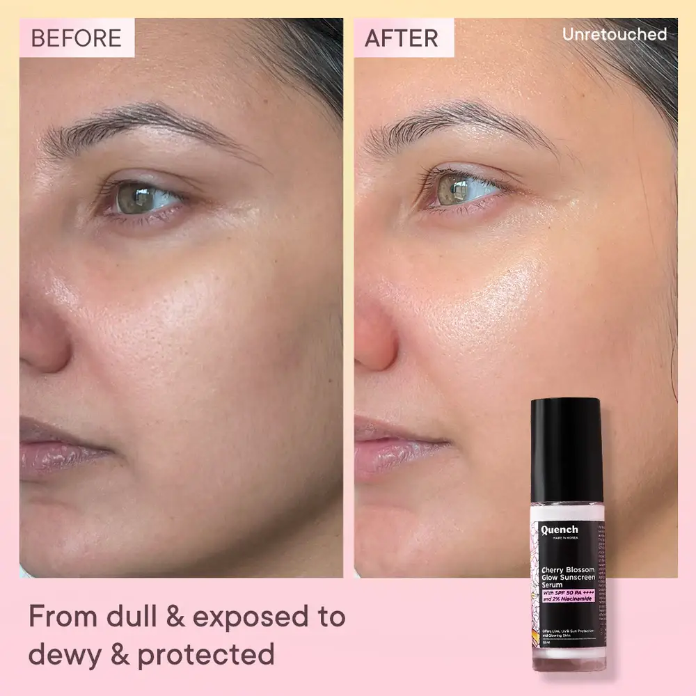 Quench Cherry Blossom Glow Sunscreen Serum with 2% Niacinamide view 3