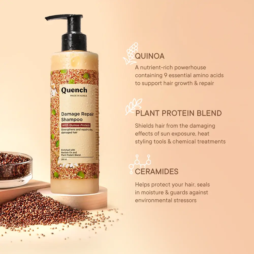 Quench Damage Repair Shampoo with Quinoa Protein view 3