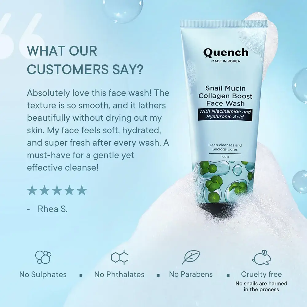 Quench Snail Mucin Collagen Boost Face Wash view 5
