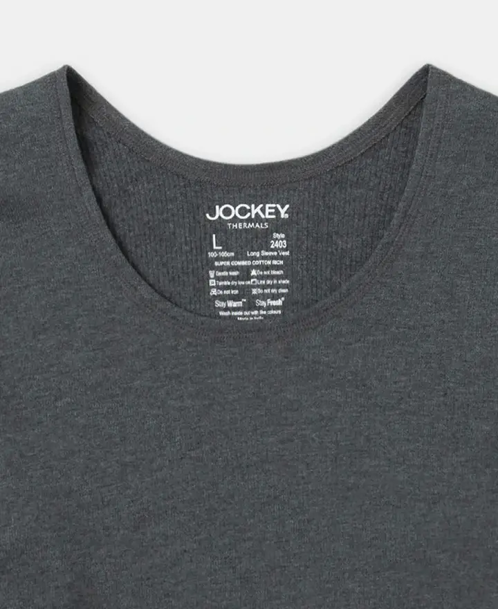 Jockey Men Cotton Rich Brushed Fabric Full Sleeved Thermal Undershirt with StayWarm Technology - 2403 view 7
