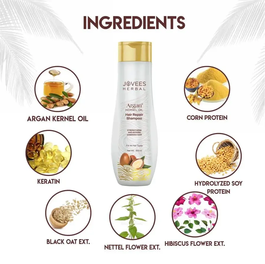 Jovees Argan Kernal Oil Hair Repair Shampoo - 300 ml view 3