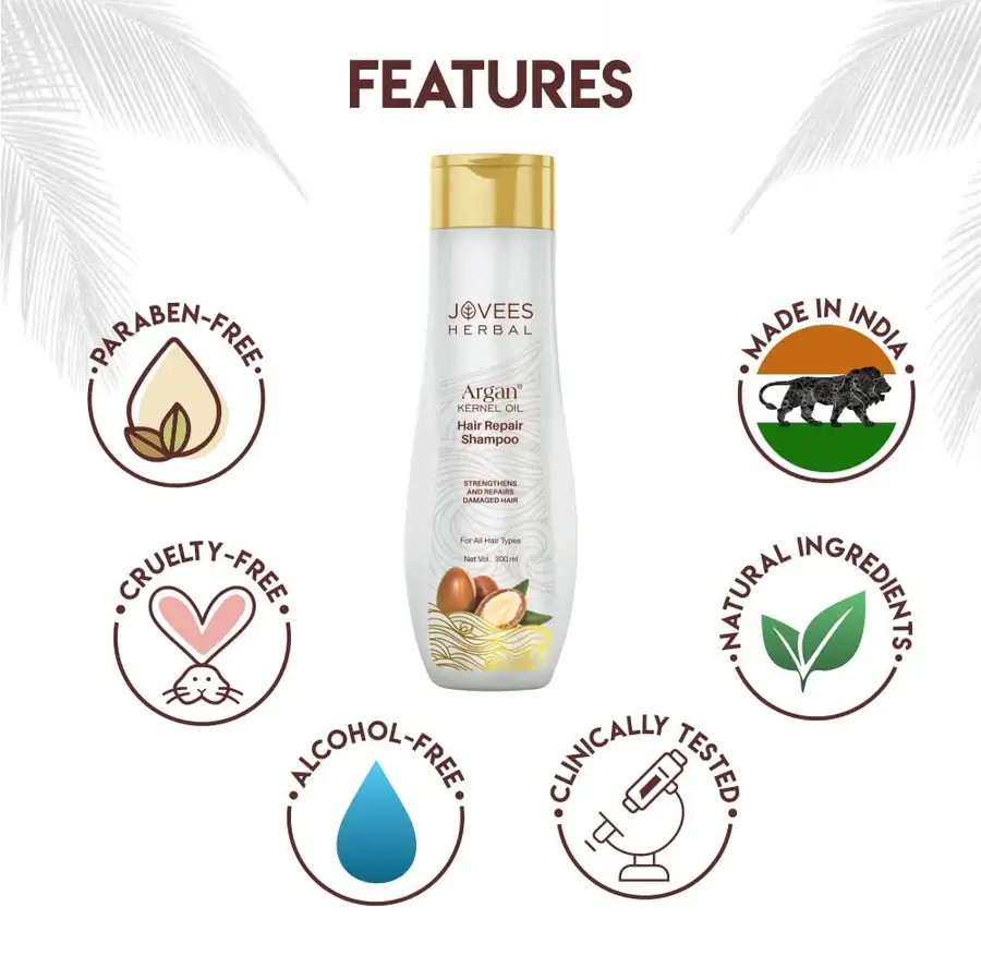 Jovees Argan Kernal Oil Hair Repair Shampoo - 300 ml view 5