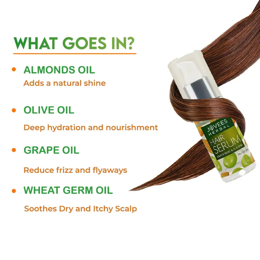 Jovees Hair Serum With Grape Seed & Almond Oil For Frizzy Hair view 3