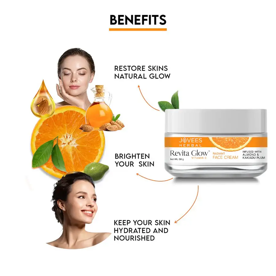 Jovees Revita Glow Vitamin C Cream Infused With Almond & Kakadu Plum view 2