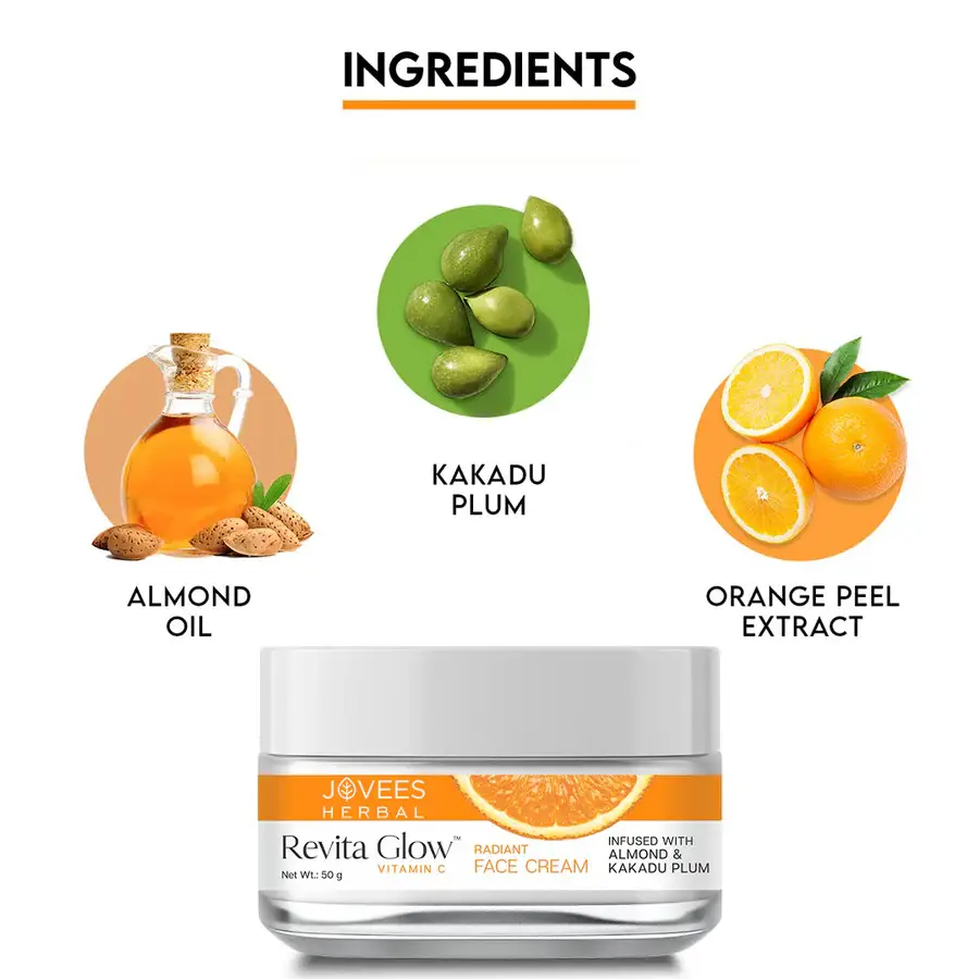 Jovees Revita Glow Vitamin C Cream Infused With Almond & Kakadu Plum view 3