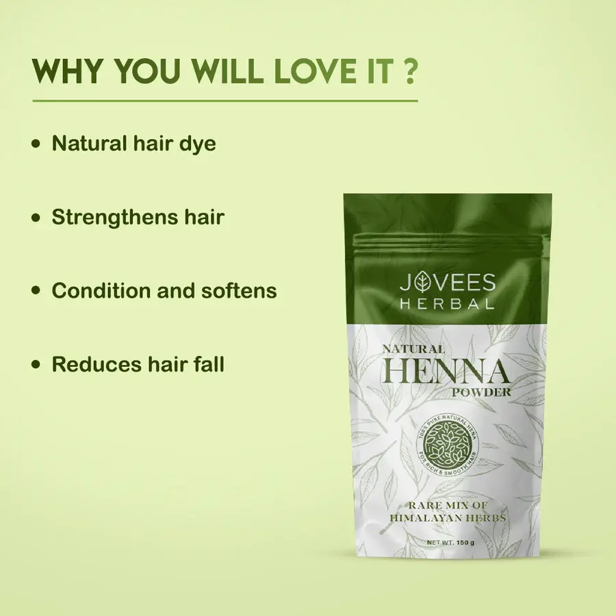 Jovees Mehandi/Henna Powder | Controls Hair Fall & Repairs Damaged Hair (BUY 3 GET 1 FREE) view 3