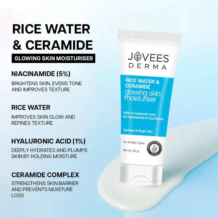Jovees Derma Rice Water & Ceramide Glowing Skin Moisturiser view 2