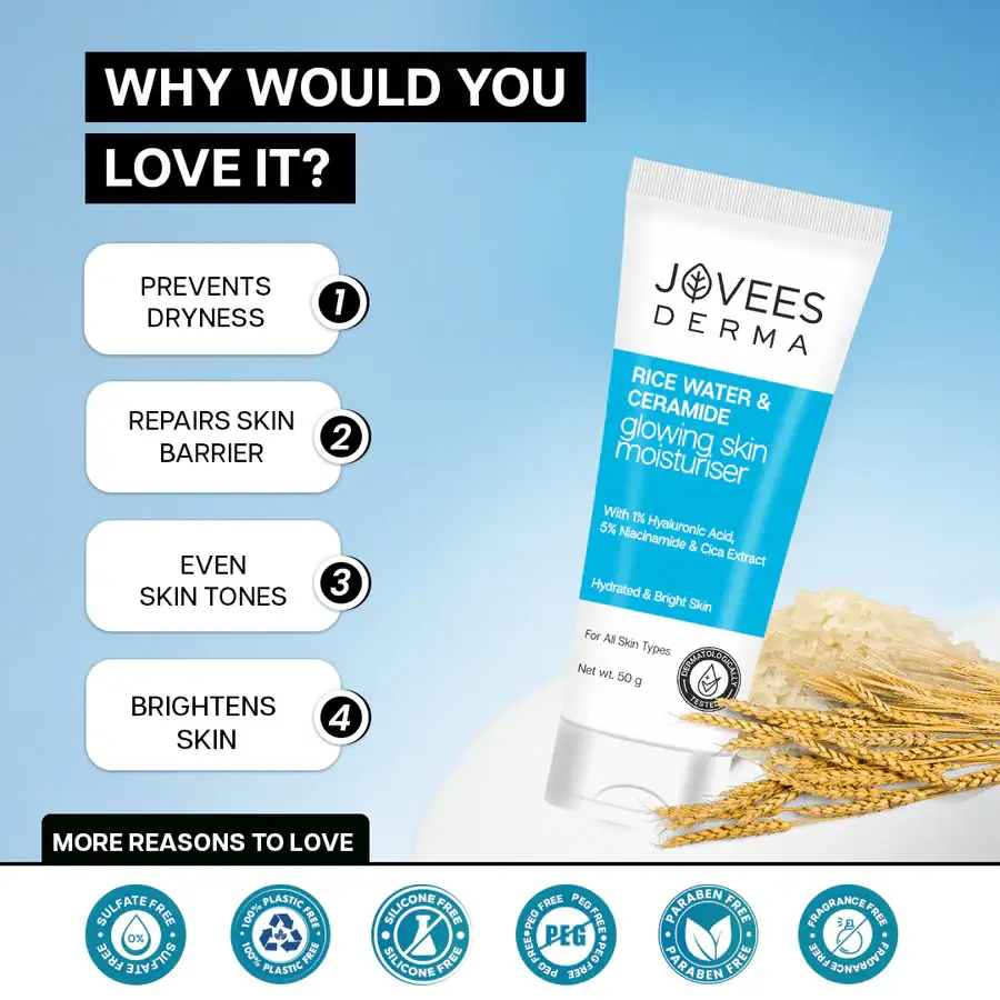 Jovees Derma Rice Water & Ceramide Glowing Skin Moisturiser view 4