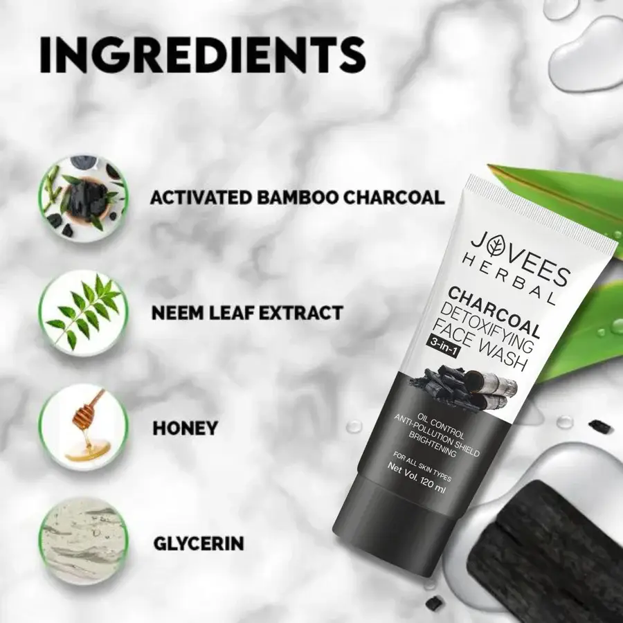 Jovees Activated Charcoal Detoxifying Face Wash view 3