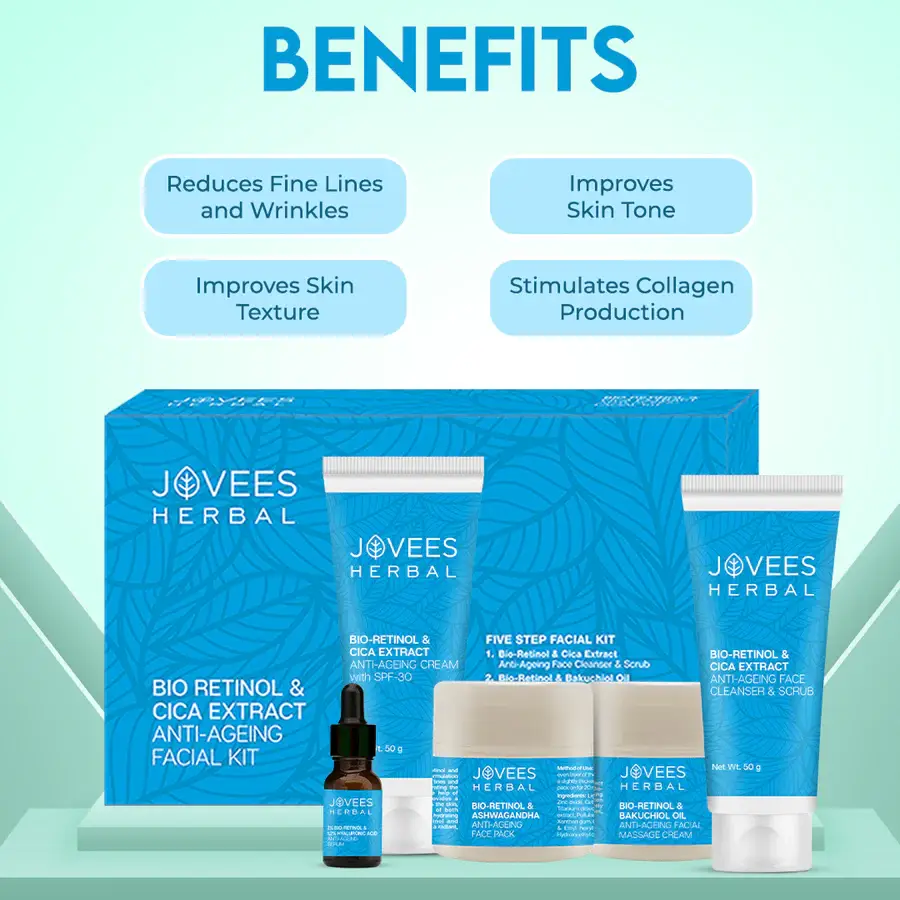 Jovees Bio Retinol & Cica Extract Anti Ageing Facial Kit view 3