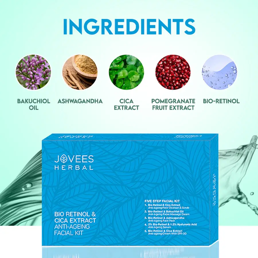 Jovees Bio Retinol & Cica Extract Anti Ageing Facial Kit view 4