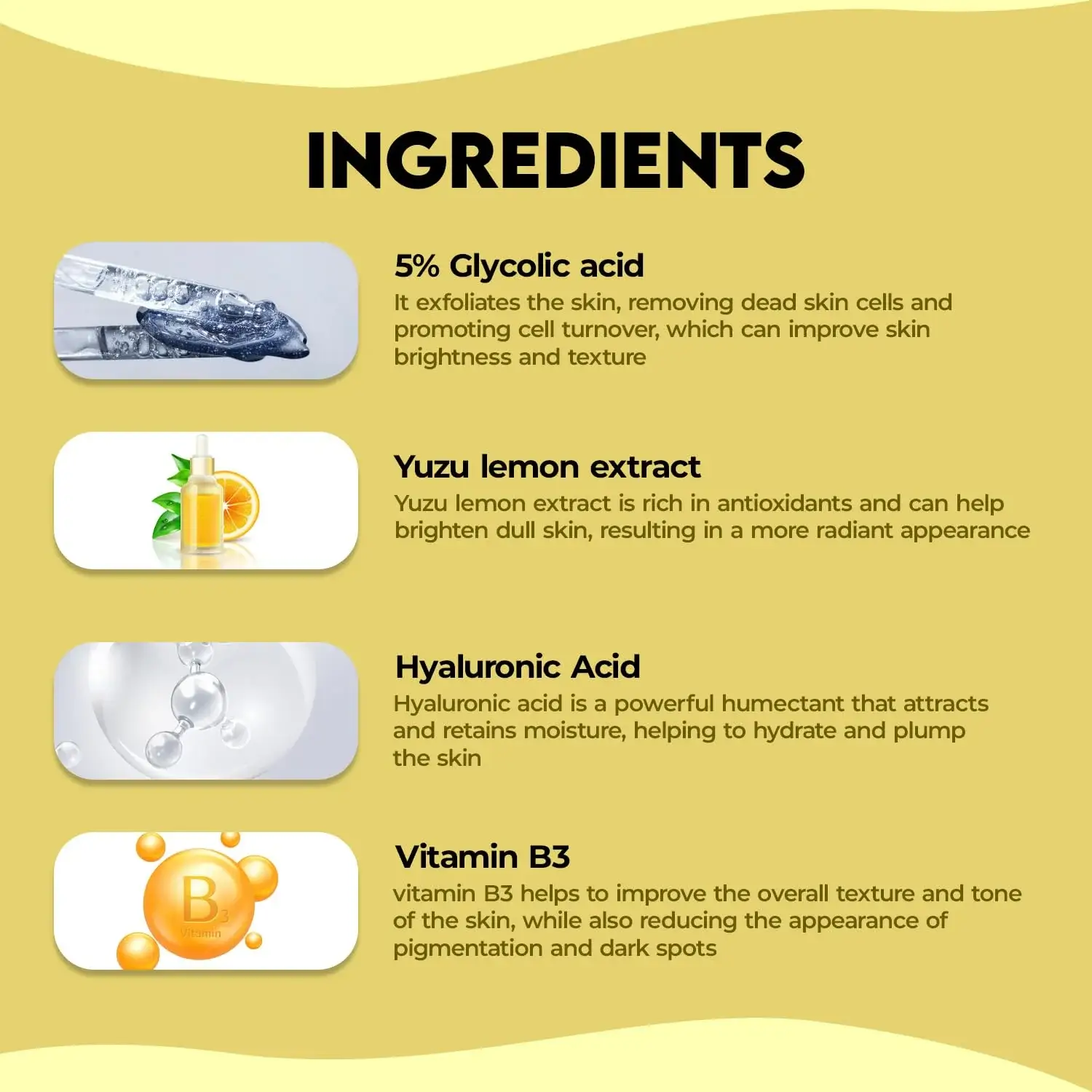 Jovees 5% Glycolic Acid Brightening Skin Serum With 5% Niacinamide view 3