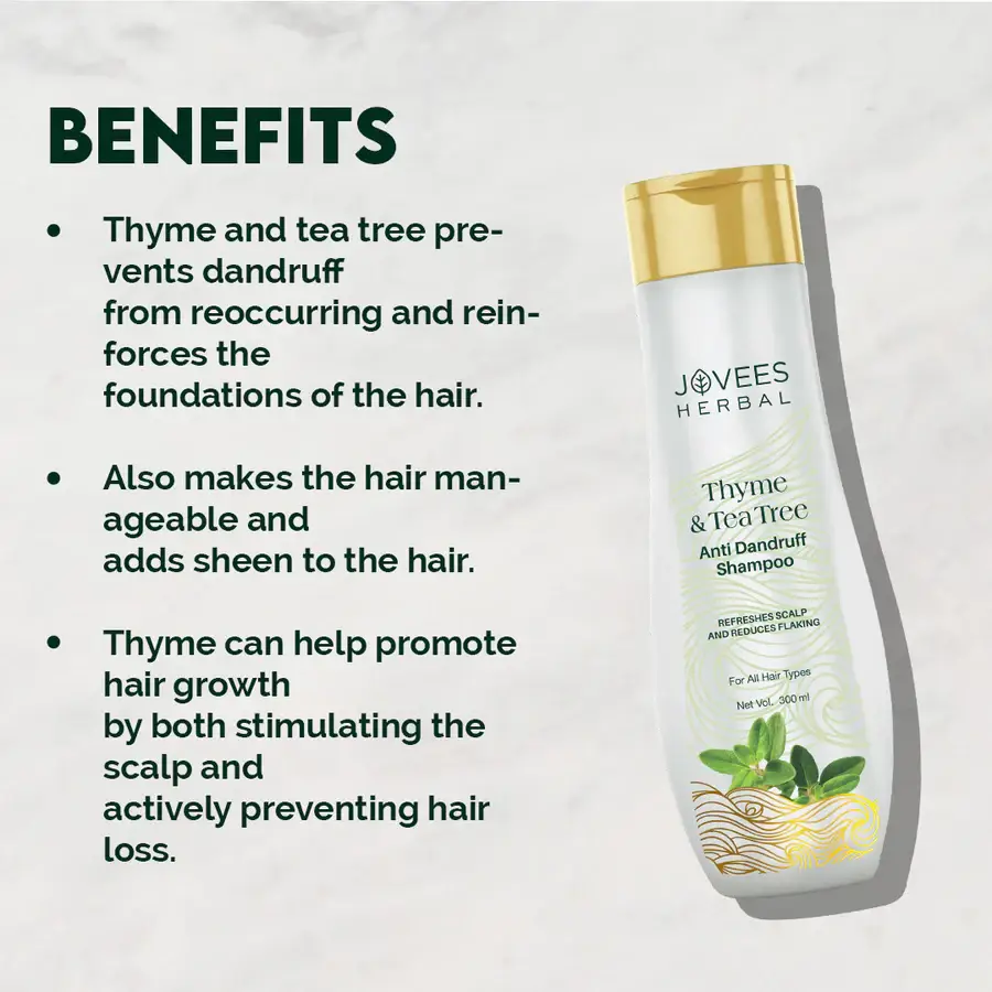 Jovees Thyme & Tea Tree Anti Dandruff Shampoo - 500 ml view 2