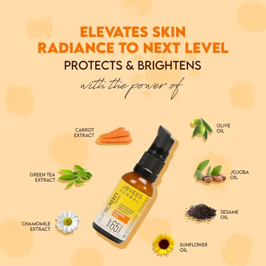 Jovees Sunscreen Face Serum SPF 65 PA+++ view 2