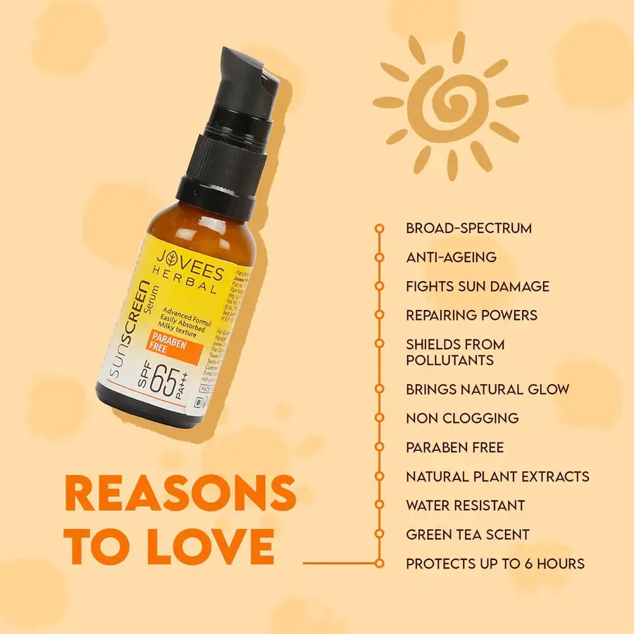 Jovees Sunscreen Face Serum SPF 65 PA+++ view 3