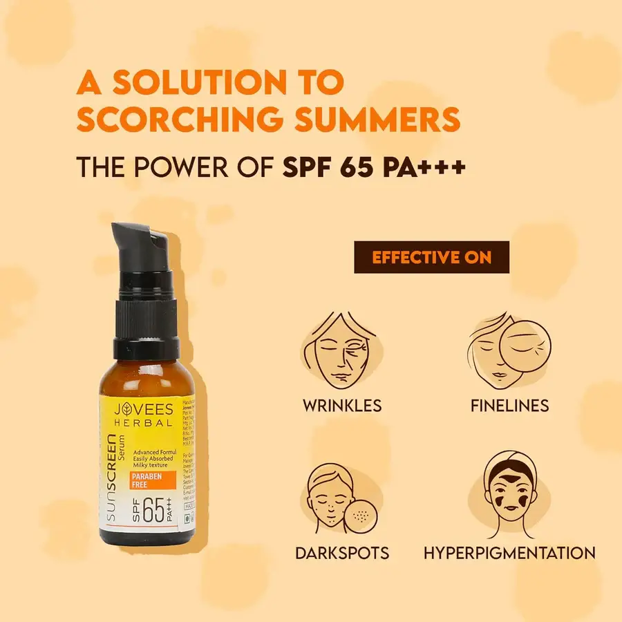 Jovees Sunscreen Face Serum SPF 65 PA+++ view 5