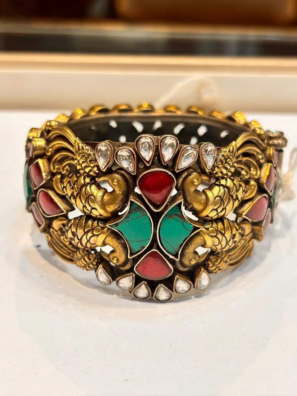 Antique Gold Kundan Bangle view 3