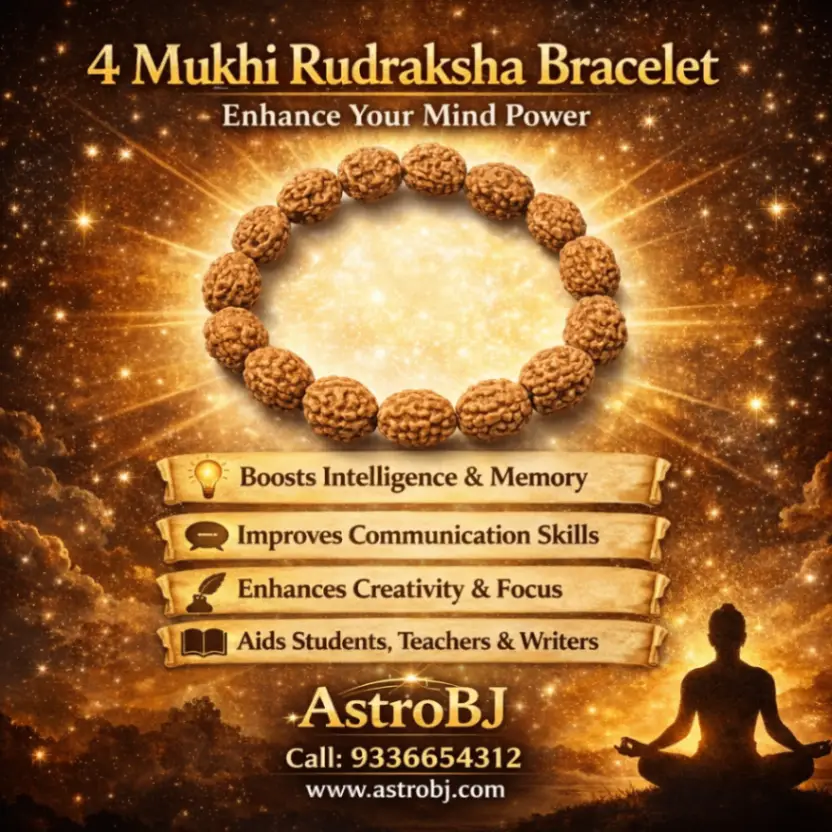 AstroBJ 4 Mukhi Rudraksha Bracelet "Siddh & Energised" A+++ Quality view 3
