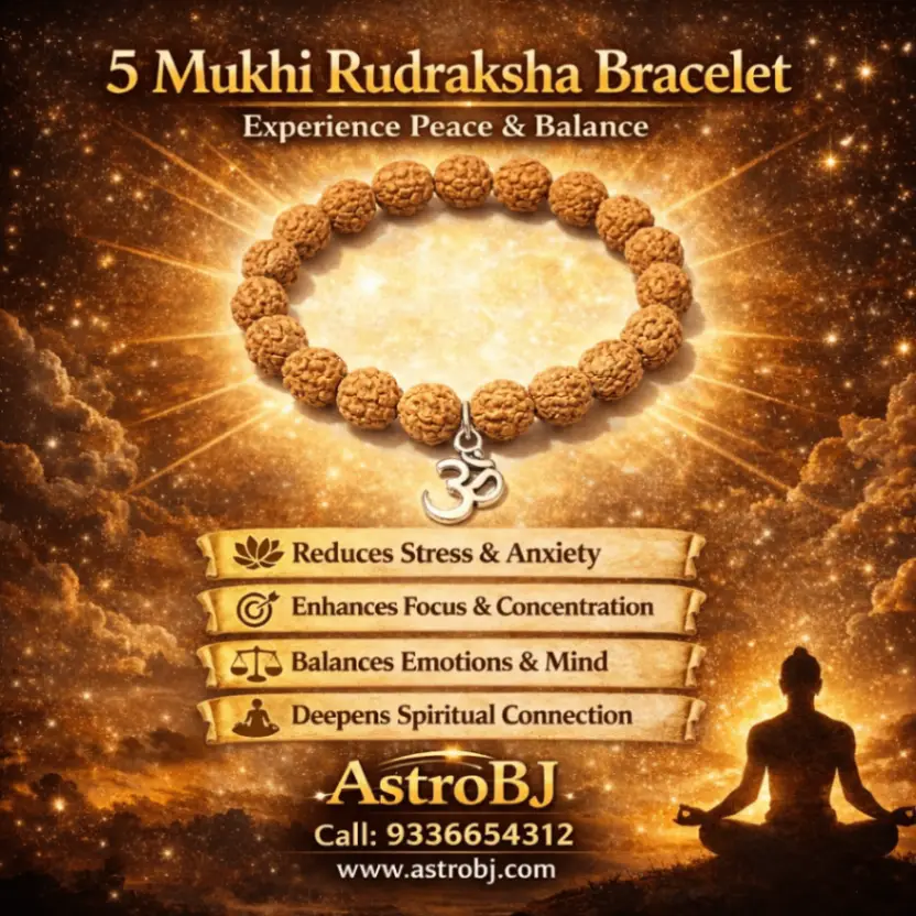 AstroBJ 5 Mukhi Rudraksha Bracelet "Siddh & Energised" A+++ Quality view 3
