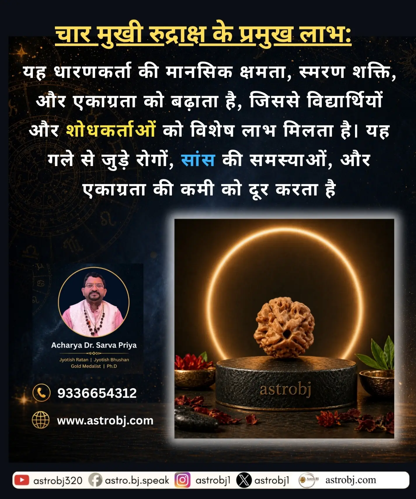 4 Mukhi Rudraksha 'Nepali' view 2