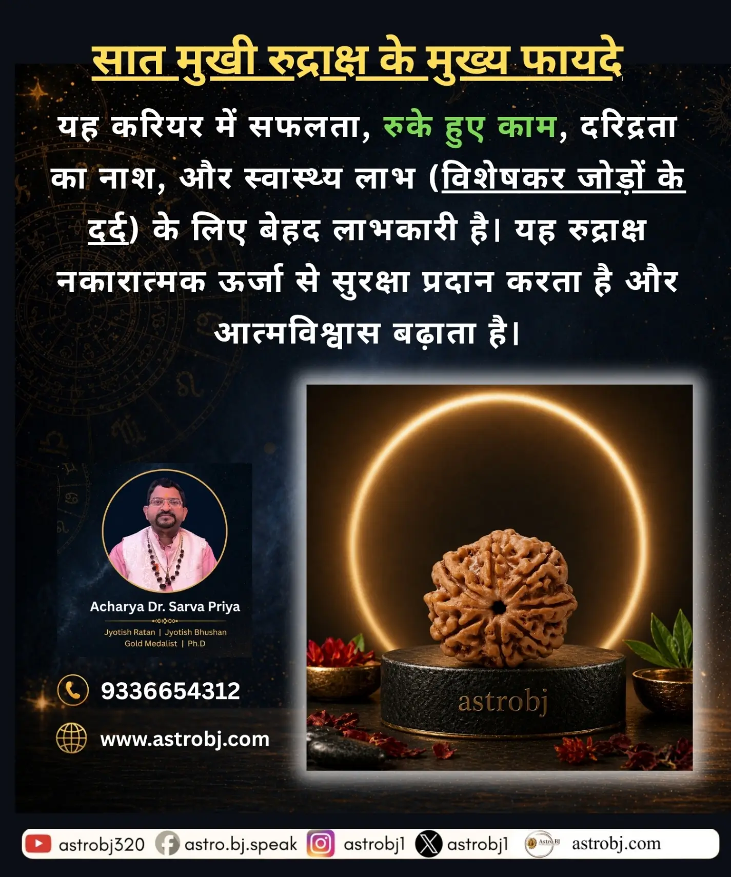 7 Mukhi Rudraksha 'Nepali' view 2