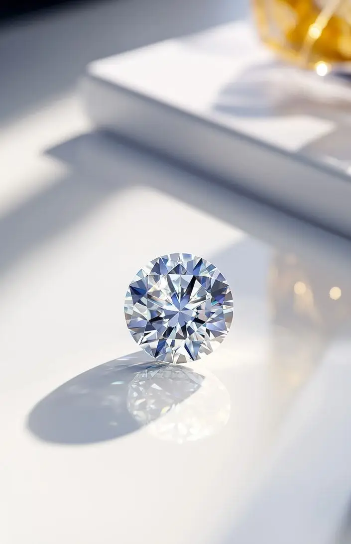 3-3.5 Ratti (3.50-3.99 Carat) American Diamond Zircon White Loose Gemstone (Round Shape) | ASTROBJ view 4