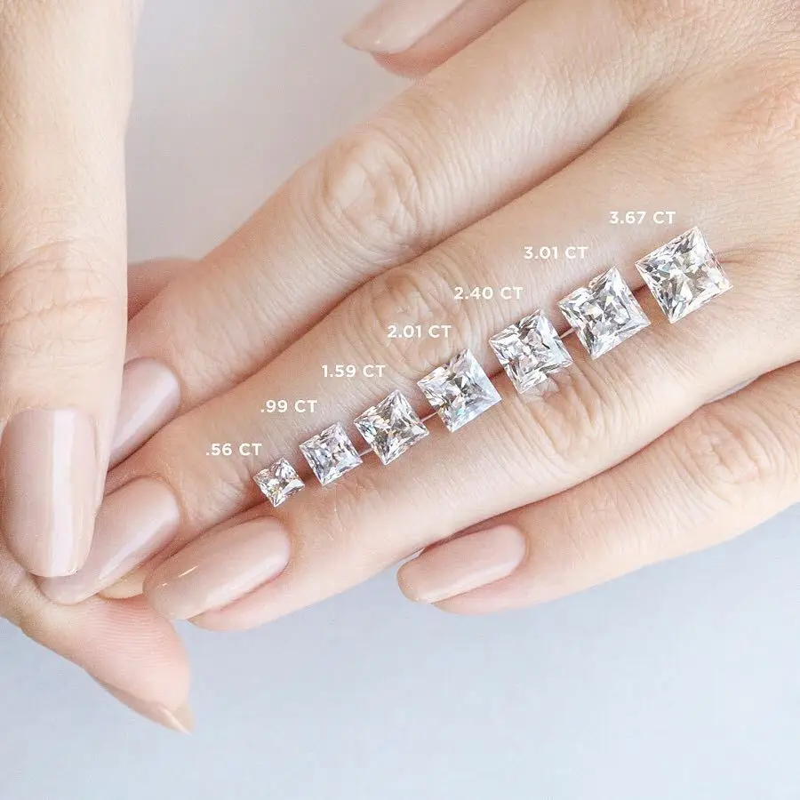 6-8 Ratti (5-8 Carat) Princess Cut American Diamond Zircon White Loose Gemstone (Rectangular Shape) | ASTROBJ view 2