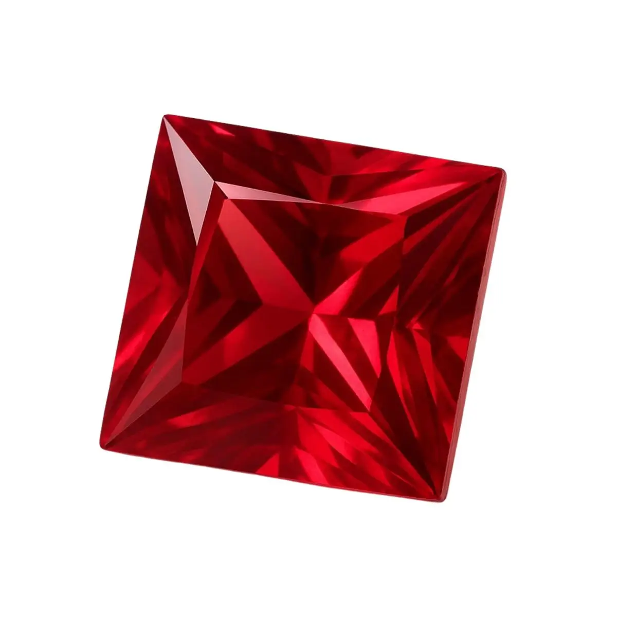 5-6 Ratti (5.50-5.99 Carat) Princess Cut Red American Diamond Zircon Loose Gemstone (Rectangular Shape) | ASTROBJ view 3