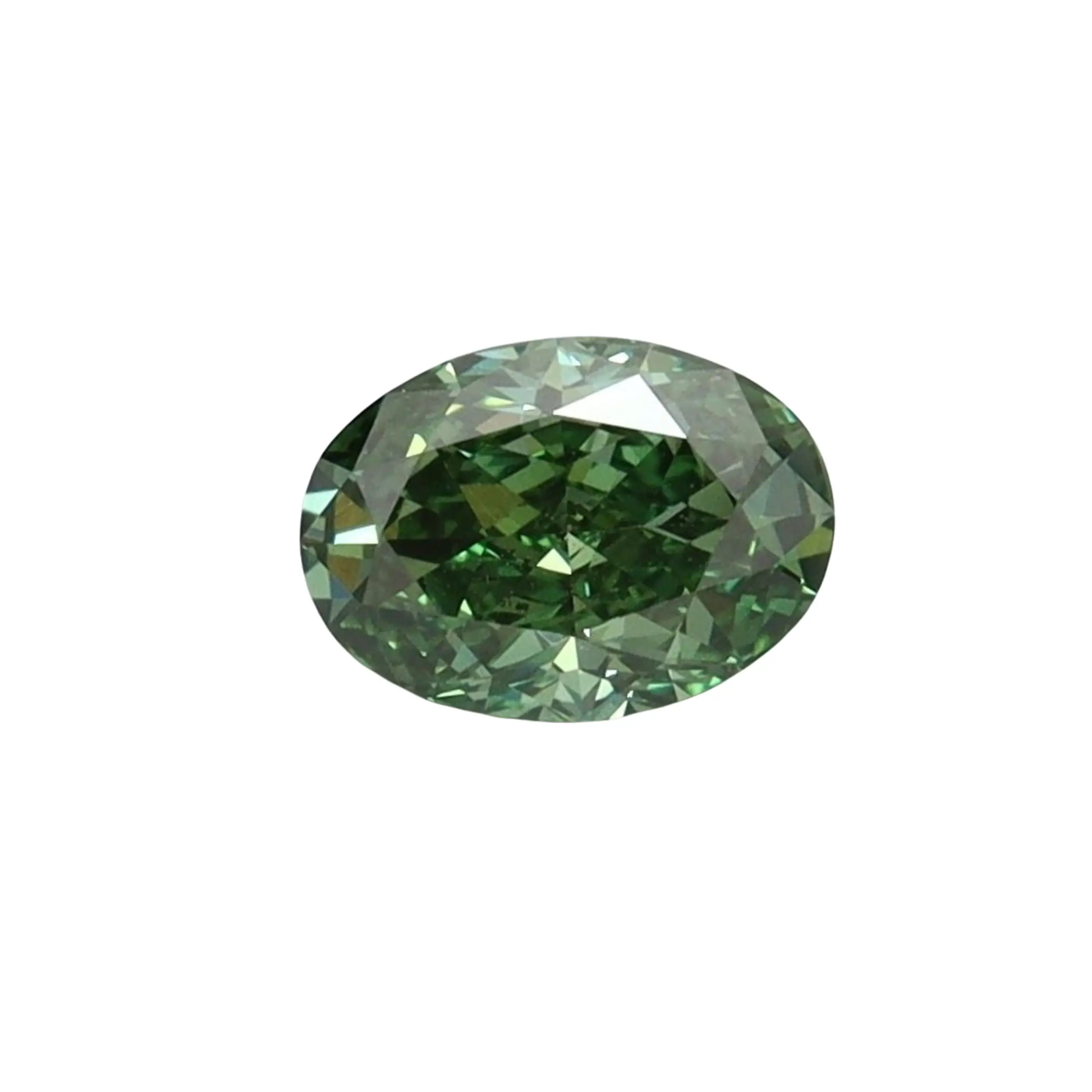 4 Ratti (3.50-4 Carat) Green American Diamond Natural Zircon Gemstone (Ovel Shape) | ASTROBJ view 3