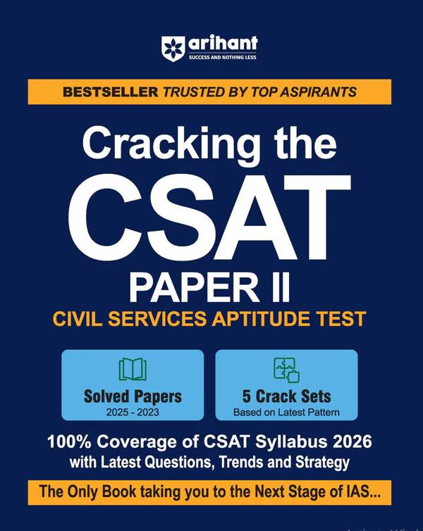 Arihant UPSC IAS Pre Exam Cracking the CSAT (Paper-2) 2026 |Solved Papers (2025-23) & 5 Crack Test Based on Latest Pattern | English Medium | 9789370788565