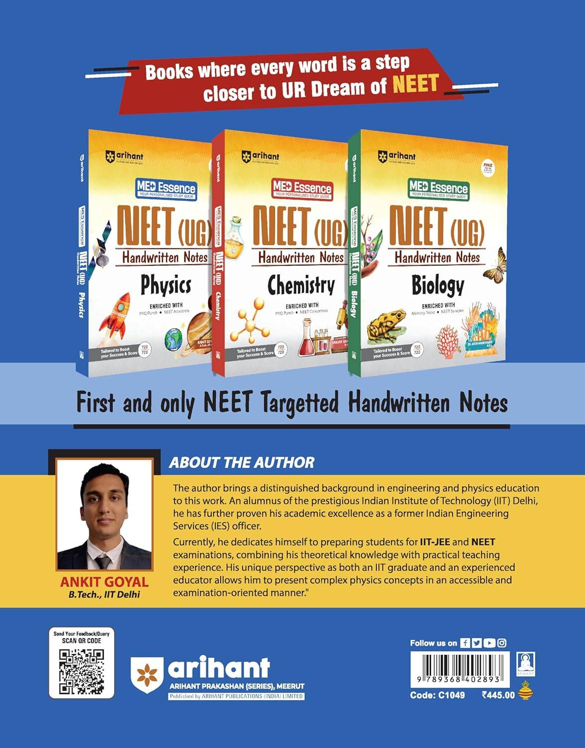Arihant NEET (UG) Handwritten Notes - Physics l 9789368402893 view 3