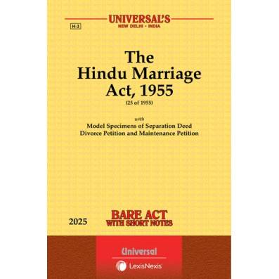 Universals Bare Act H-3 The Hindu Marriage Act, 1955 by Universal LexisNexis