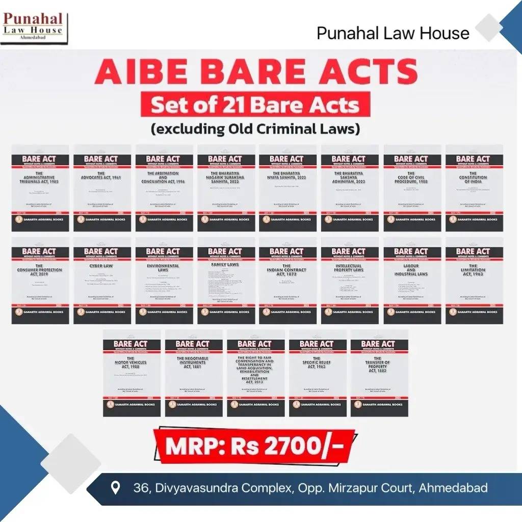 Samarth Agarwal All India Bar Council Examination (AIBE) Bare Act Combo Set of 21 Bare Acts Without Notes and Comments