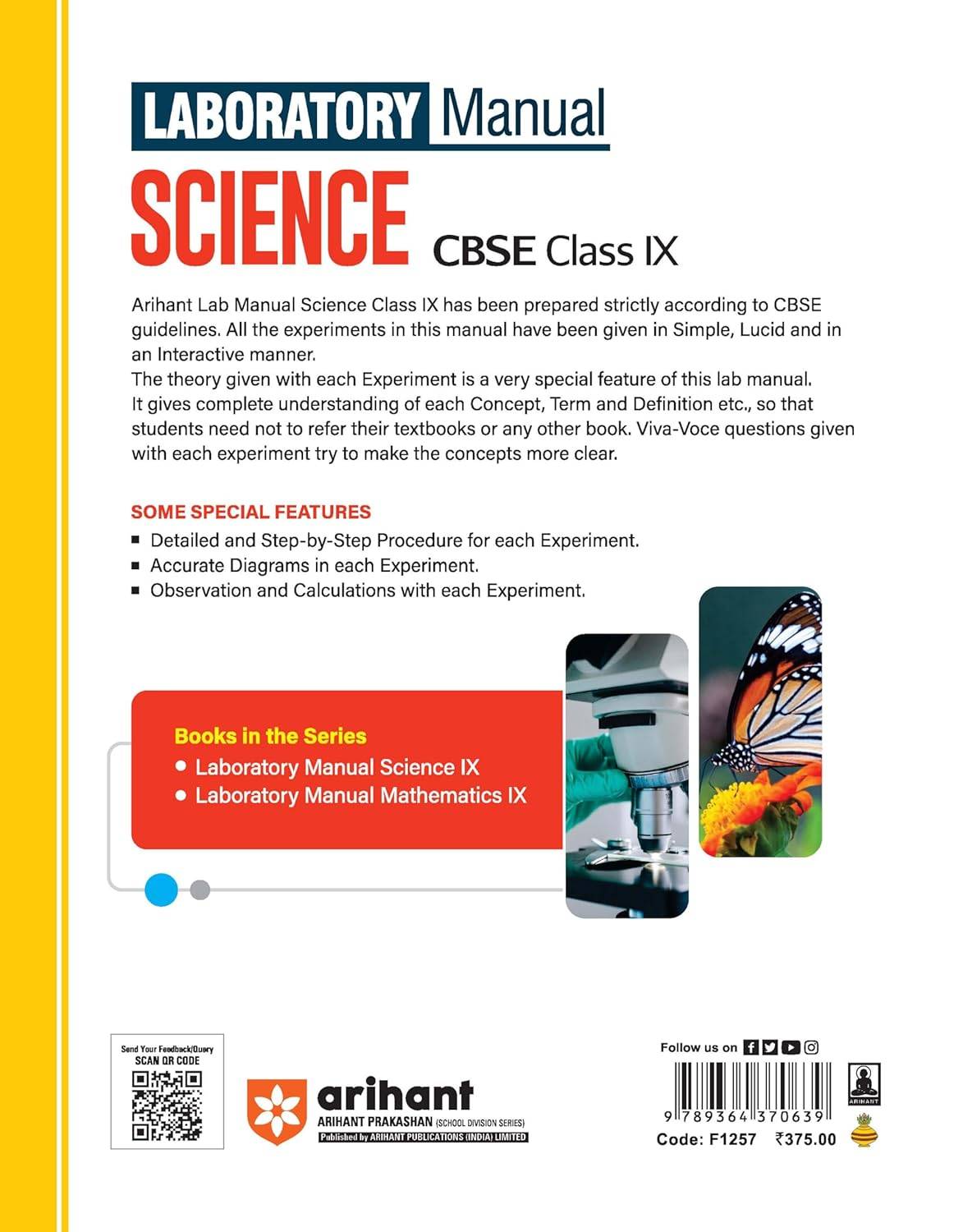 Arihant CBSE 9 Laboratory Manual Science | 9789364370639 | F1257 view 2