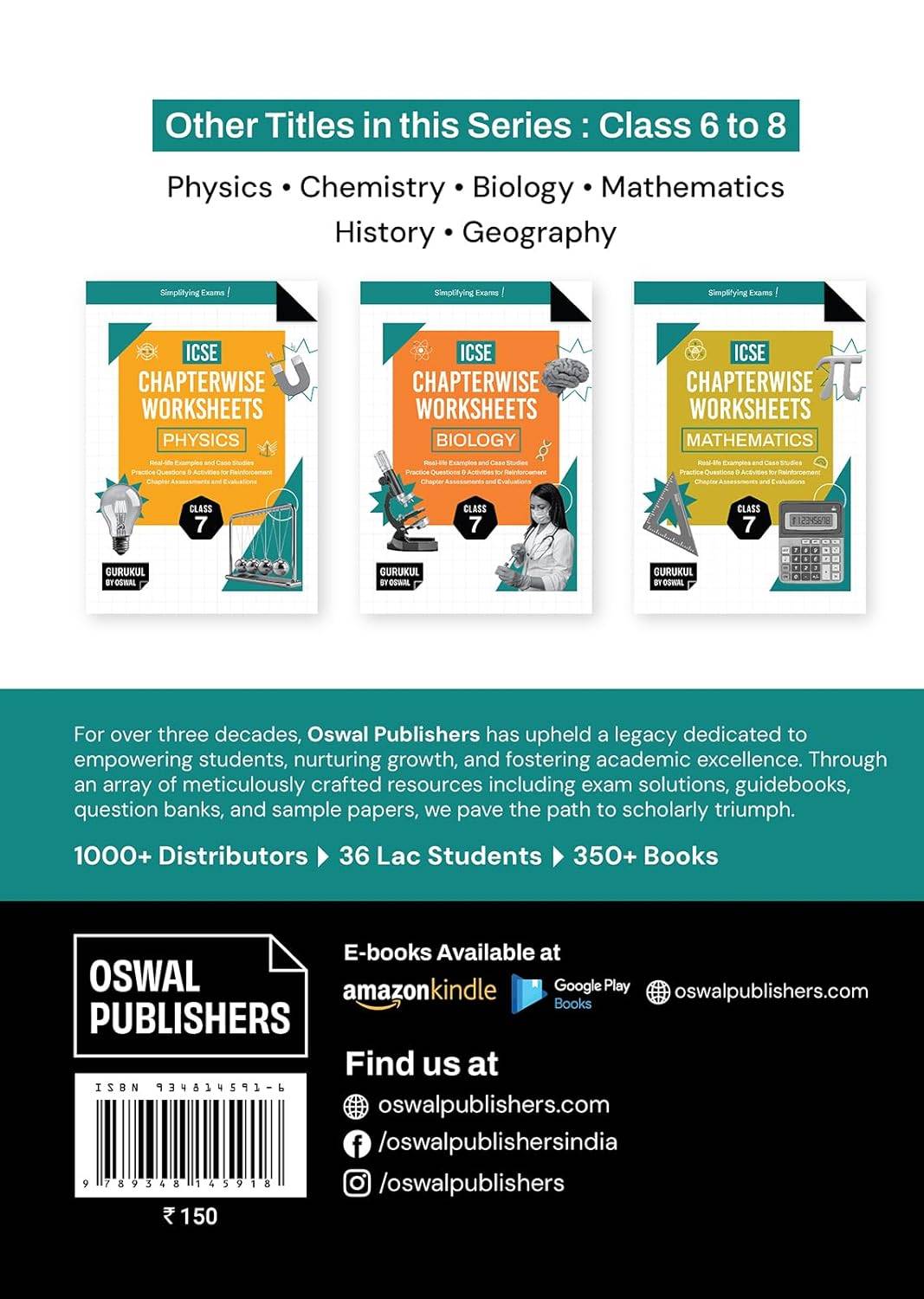 Oswal Gurukul ICSE Chapterwise Chemistry Worksheets Class 7 | 9789348145918  view 3