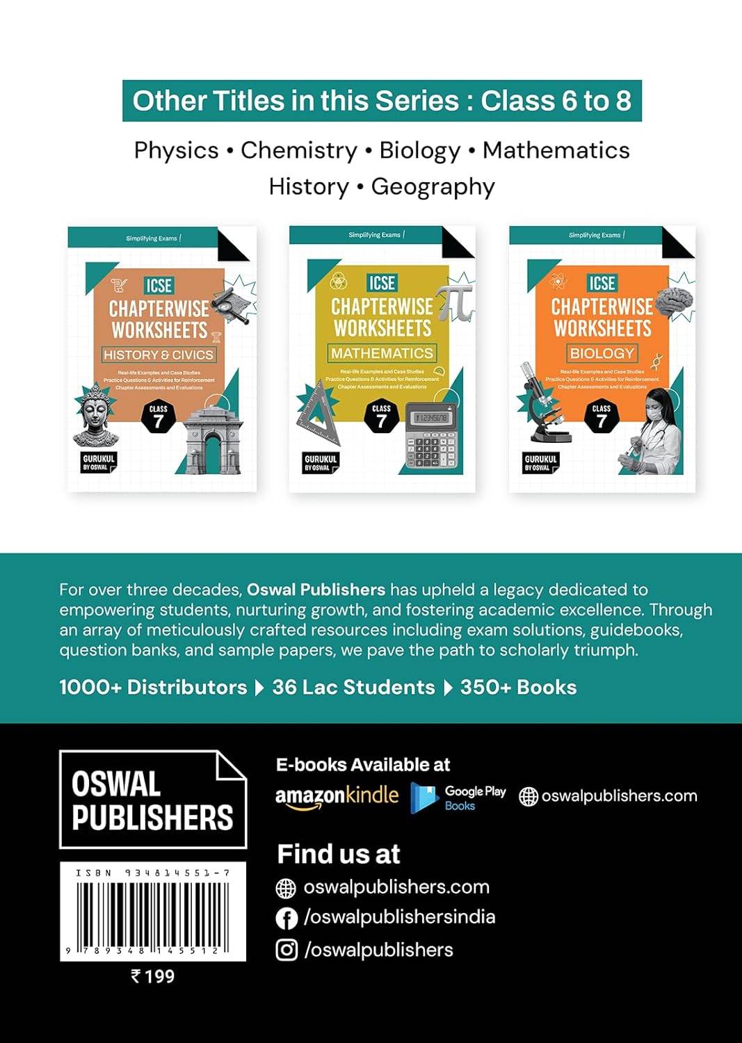 Oswal Gurukul ICSE Chapterwise Worksheets Geography Class 7 | 9789348145512 view 3