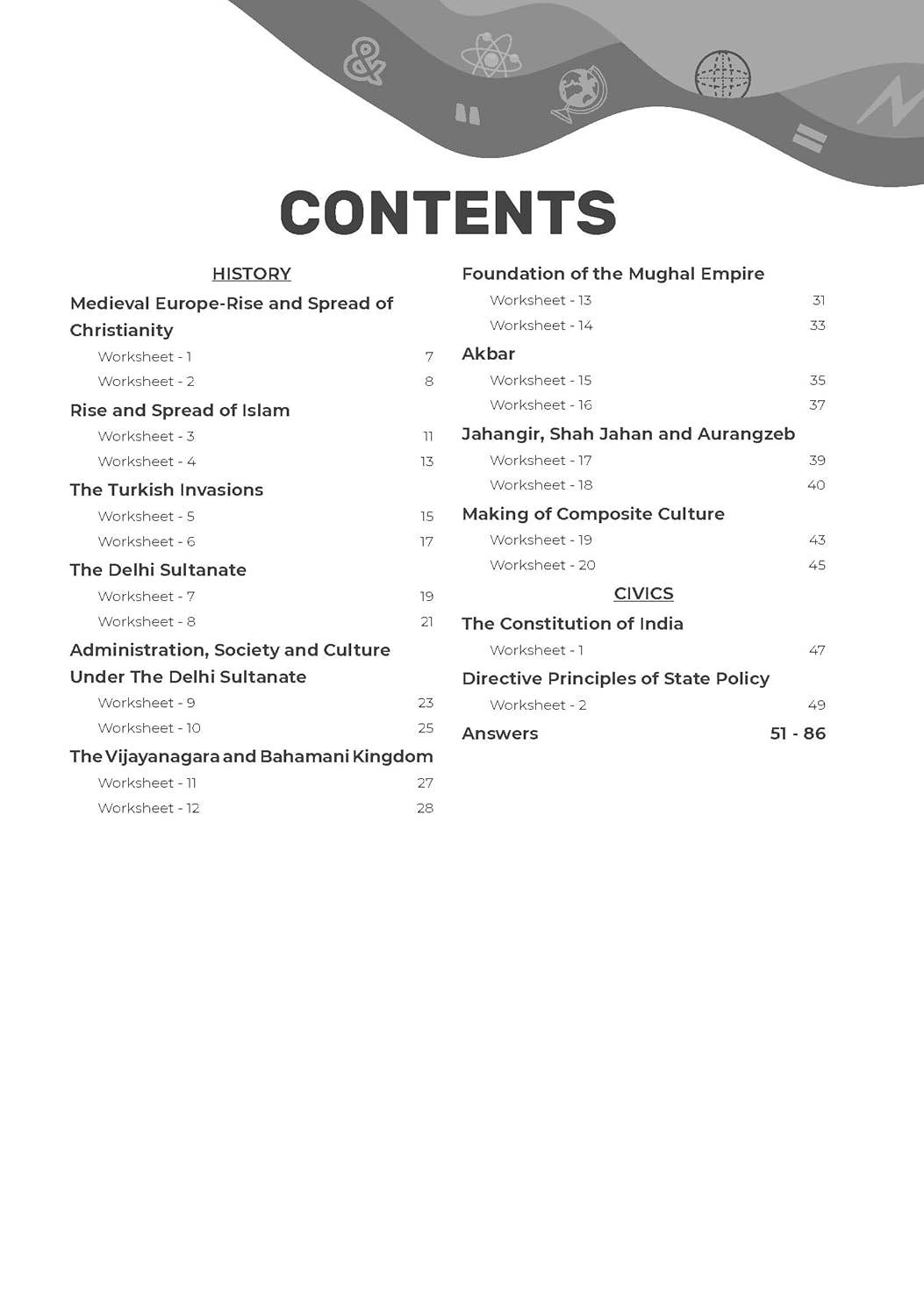 Oswal Gurukul ICSE Chapterwise History & Civics Worksheets for Class 7 | 9789348145123 view 2