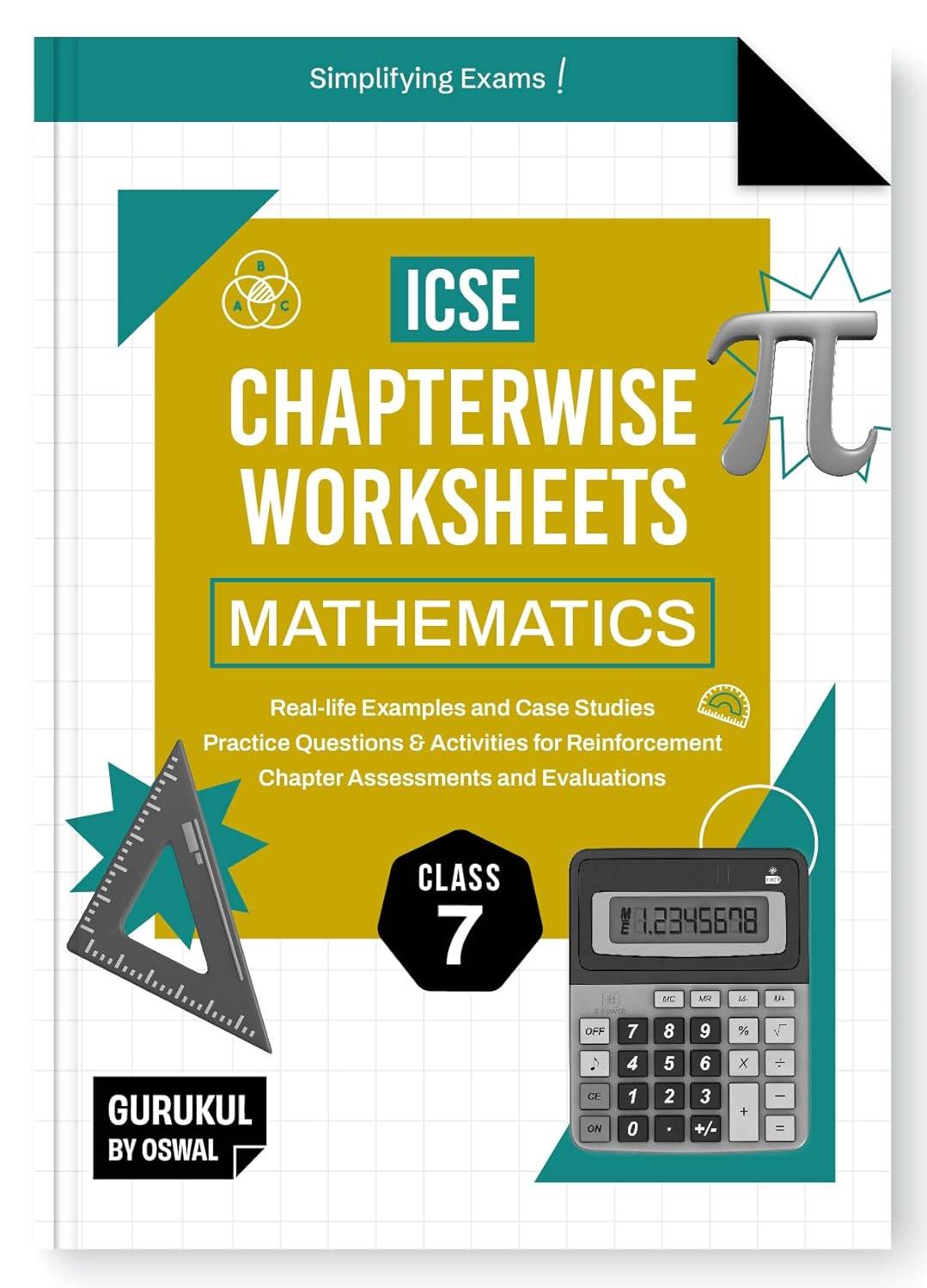 Oswal Gurukul ICSE Chapterwise Worksheets - Mathematics Class 7 | 9789348145451