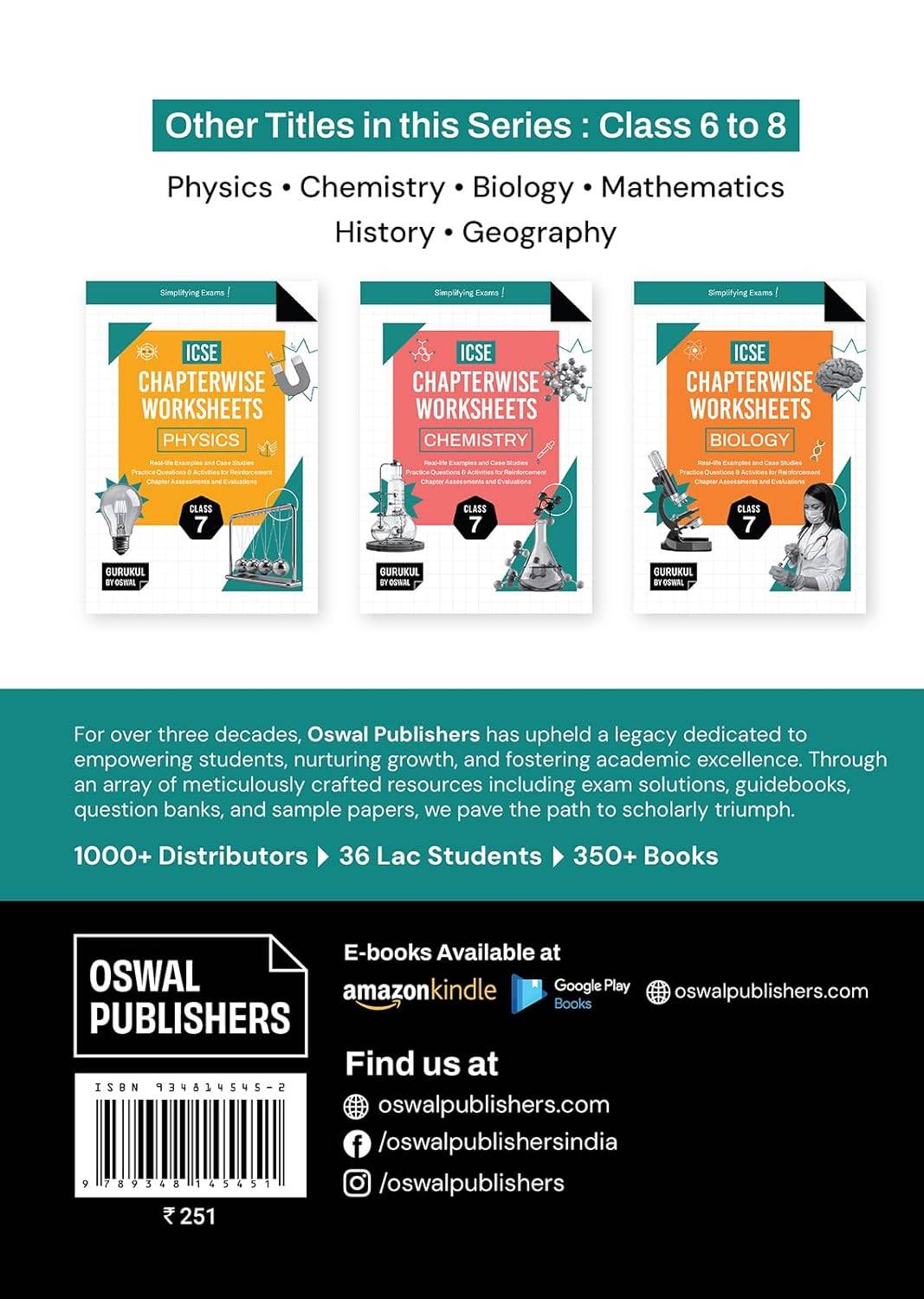 Oswal Gurukul ICSE Chapterwise Worksheets - Mathematics Class 7 | 9789348145451 view 3