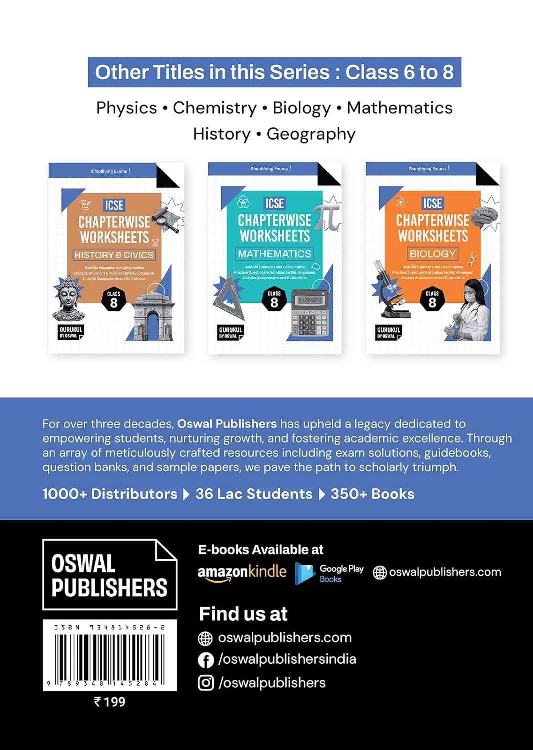 Oswal Gurukul ICSE Chapterwise Geography WorksheetsClass 8 | 9789348145284 view 3
