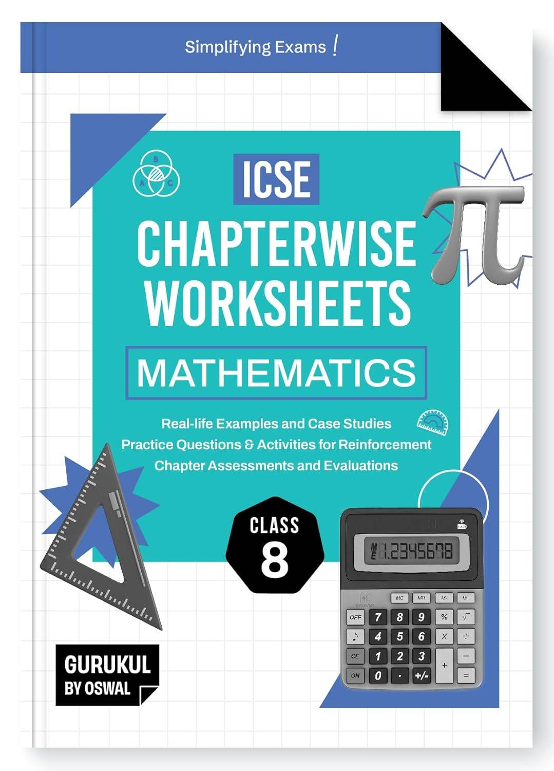 Oswal Gurukul ICSE Chapterwise Worksheets - Mathematics Class 8 | 9789348145505