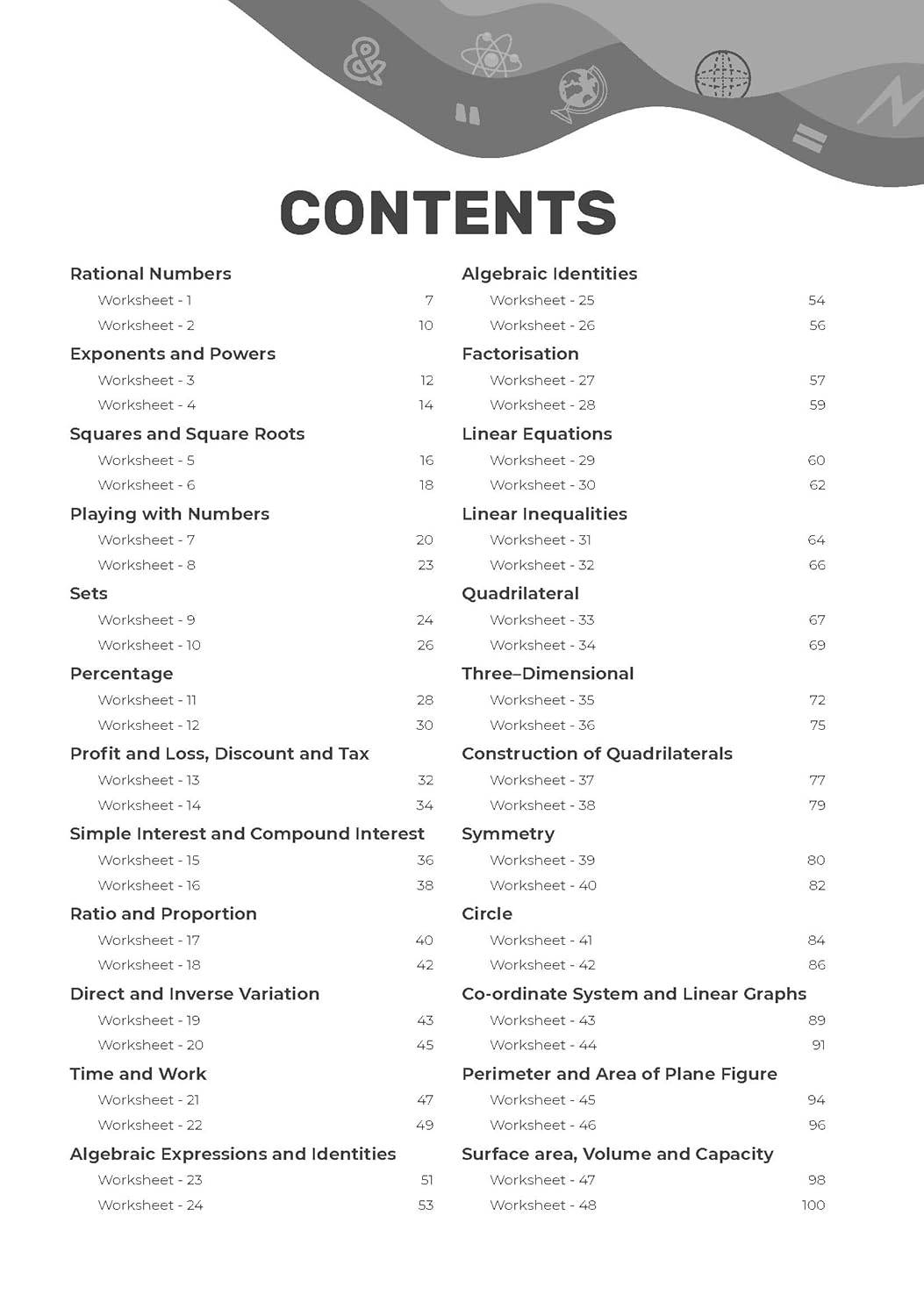 Oswal Gurukul ICSE Chapterwise Worksheets - Mathematics Class 8 | 9789348145505 view 2