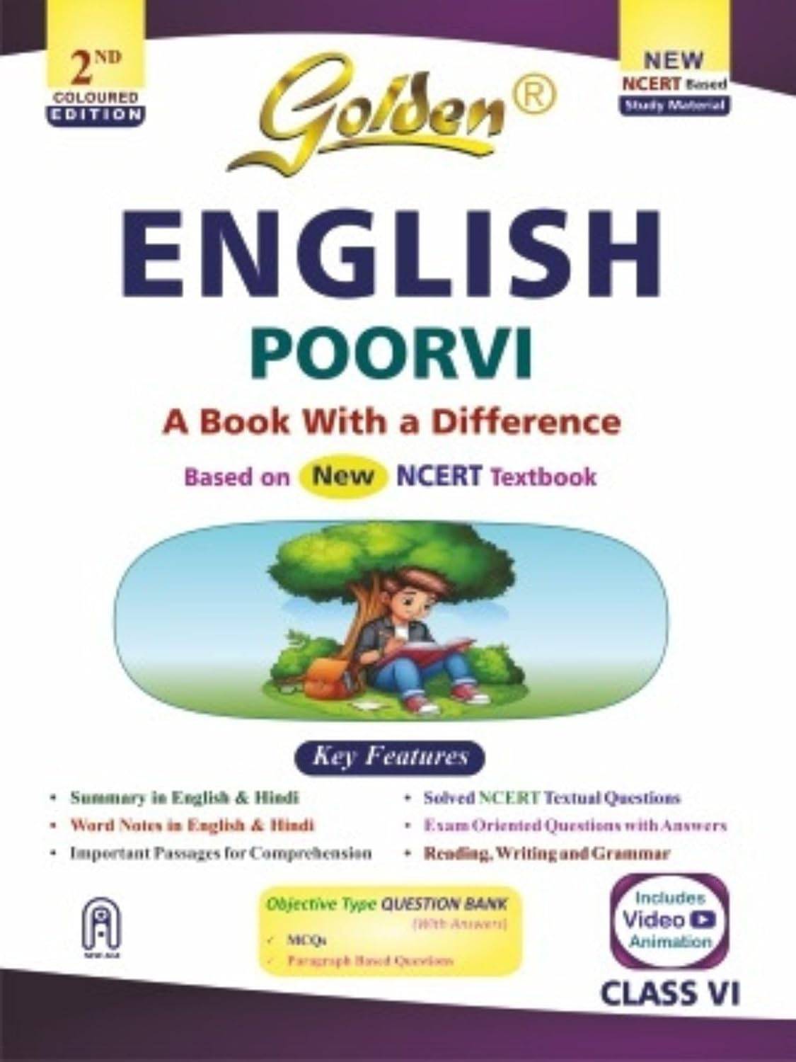 Golden English Study Material Based on NEW NCERT Poorvi For Class 6 | For CBSE 2026 Exams | 9788122487534