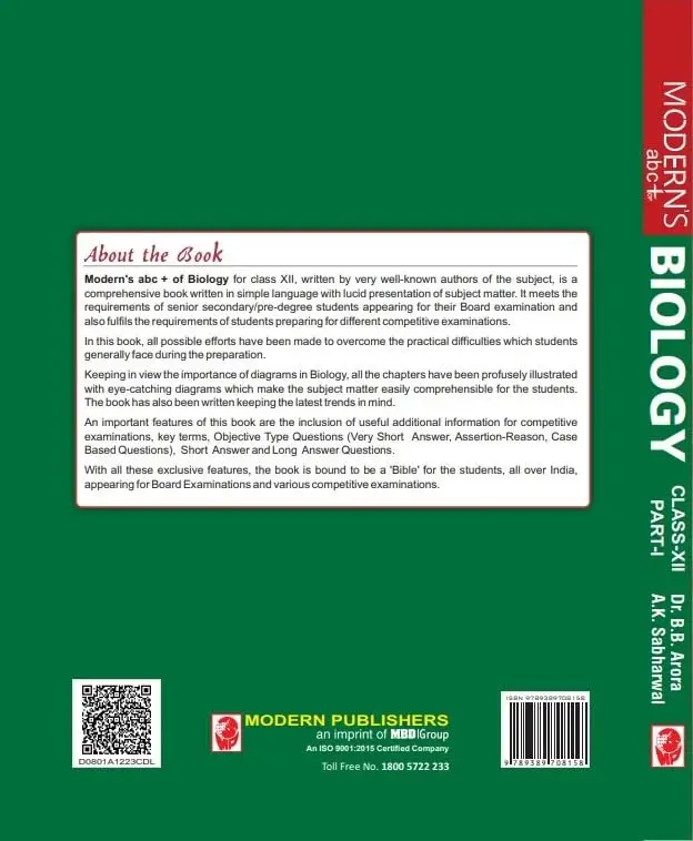 Modern ABC + Biology Class 12 Part 1 & 2 by BB Arora & AK Sabharwal | 9789389708158 view 4