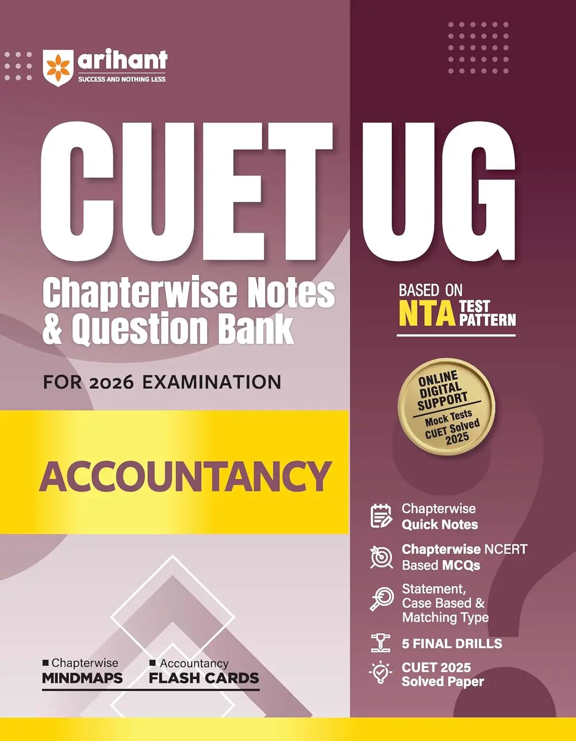 Arihant CUET UG Chapterwise Notes & Question Bank for 2026 Examination - Accountancy | 9789373942025 | G1221